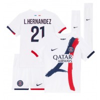 Maglie da calcio Paris Saint-Germain Lucas Hernandez #21 Seconda Maglia Bambino 2024-25 Manica Corta (+ Pantaloni corti)